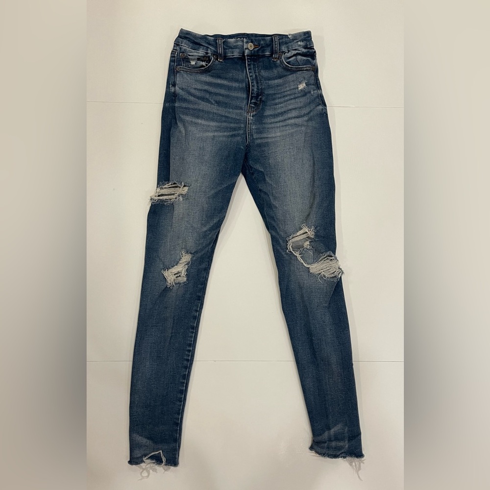 American Eagle Curvy Super Hi-Rose Jegging Medium wash Size 4